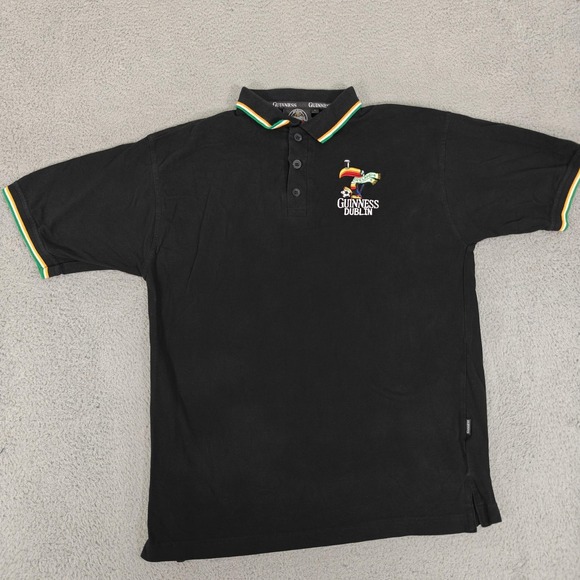 Guinness Polo Shirt Mens Large Ireland Toucan Soccer Embroidered Dublin - Picture 1 of 12